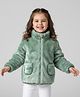 Mark & Mia Knit Full Sleeves Solid Color Fur SweatJacket with Pocket Detailing - Green
