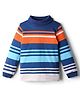 Babyhug Cotton Elastane Knit Full Sleeves Turtle Neck Winter Striped T-Shirt - Multicolor