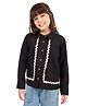 Olele Cotton Woven Full Sleeves Lace Detailed Shirt - Black