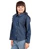 Olele Cotton Woven Full Sleeves Frill Detailed Shirt - Blue