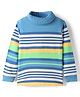 Babyhug Cotton Elastane Knit Full Sleeves Turtle Neck Winter Striped T-Shirt - Multicolor