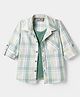 Dapper Dudes Full Sleeves Checked Shirt With Attached Tee - Green