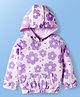 Doodle Poodle 100% Cotton Knit Light Weight Full Sleeves Sweatshirt With Floral Print & Kangaroo Pockets - Light Pink