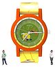 Spiky Colour Blocked & Holiday Theme Printed Analogue Watch - Yellow
