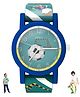 Spiky Colour Blocked & Football Theme Printed Analogue Watch - Teal Blue