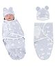 Bembika Baby Swaddle Wraps - Soft Cotton Swaddle Wrap, Organic Cotton Swaddle Wrap, Muslin Swaddle Wrap, Hooded Swaddle Wrap - Comfortable, Breathable, and Safe Set Of 2-(Toddler Smiley Cloud)