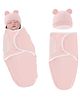 Bembika Baby Swaddle Wraps - Soft Cotton Swaddle Wrap, Organic Cotton Swaddle Wrap, Muslin Swaddle Wrap, Hooded Swaddle Wrap - Comfortable, Breathable, and Safe Set Of 2-(Pink Plain)