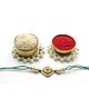 Aabacus Premium Jadtar Detailed Flower Rakhi - Green