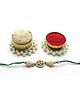 Aabacus Premium Jadtar Detailed Flower Rakhi - Green