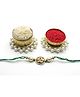 Aabacus Premium Jadtar Detailed Flower Rakhi - Green