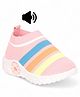 Lil Lollipop Placement Striped Musical Booties - Pink