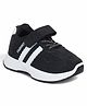 Lil Lollipop Placement Striped Velcro Closure Shoes - Black