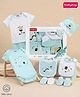 Babyhug Premium 100 % Cotton New Born Clothing Gift Set Giraffe Theme Sea Green - Pack of 8| Half Sleeve Set| Onesie| Cap Bibs Mitten & Booties| Essential Clothing for 0 to 6 months
