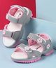 Cute Walk by Babyhug Velcro Closure Sandals with Floral Applique - Grey