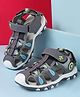 Cute Walk by Babyhug Velcro Closure Sandals with Football Applique - Grey