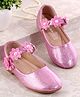Cute Walk by Babyhug Velcro Closure Shimmery Ballerina with Floral Applique - Pink