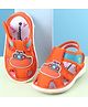 Cute Walk by Babyhug Sandals with Velcro Closure & Ship Applique - Orange