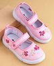 Cute Walk by Babyhug Velcro Closure Casual Shoes with Floral Embroidery - Pink