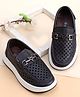Cute Walk by Babyhug Slip on Loafers with Star Design - Black
