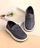 Cute Walk by Babyhug Slip on Loafers with Star Design - Grey