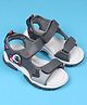 Cute Walk by Babyhug Velcro Closure Sandals With Astronaut Applique - Grey