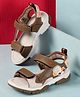 Cute Walk by Babyhug Sandals With Velcro Closure & Astronaut Design - Beige
