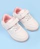 Babyoye Solid Color Casual Shoes with Velcro Closure & Lace Detailing - Pink