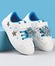 Babyoye Casual Shoes with Velcro Closure Lace Detailing Star Print & Applique - Blue & White