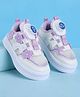 Babyoye Slip On Casual Shoes with Floral Applique - White & Purple