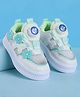 Babyoye Slip On Casual Shoes with Floral Applique - White & Green