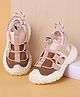 Babyoye Solid Sandals with Velcro Closure - Brown