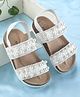 Babyoye Slip On Party Wear Sandals With Pearl Detailing - White