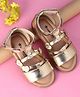 Cute Walk by Babyhug Velcro Closure Party Sandals with Heart Applique - Golden