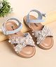 Cute Walk by Babyhug Velcro Closure Sandals With Pearl Detailing - Blue