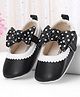 Cute Walk by Babyhug Booties with Velcro Closure & Bow Applique - Black