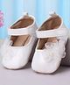 Cute Walk by Babyhug Booties with Velcro Closure & Floral Applique - White