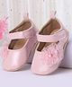 Cute Walk by Babyhug Booties with Velcro Closure & Floral Applique - Pink
