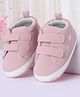 Cute Walk by Babyhug Booties with Velcro Closure - Pink