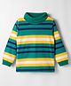 Babyhug Cotton Elastane Knit Full Sleeves Turtle Neck Winter T-Shirt with Stripes - Multicolor