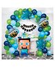Special You Pack of 68 Items Mine Craft Theme Birthday Decoration items includes Metallic Green, Blue, Pastel Blue & Lime Green Balloons with Mine craft Foil Balloon set  Silver confetti Balloons