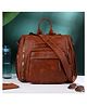 VISMIINTREND Diaper Backpack Bags for Women & Baby Solid Vegan Leather Multi- Compartment Maternity Backpack Travel, Hospital Visit Baby Diaper Bags with Detachable Strap, Trolley Sleeve - Tan