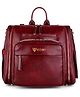 VISMIINTREND Diaper Backpack Bags for Women & Baby Solid Vegan Leather Multi- Compartment Maternity Backpack Travel, Hospital Visit Baby Diaper Bags with Detachable Strap, Trolley Sleeve - Wine