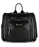 VISMIINTREND Diaper Backpack Bags for Women & Baby Solid Vegan Leather Multi- Compartment Maternity Backpack Travel, Hospital Visit Baby Diaper Bags with Detachable Strap, Trolley Sleeve - Black