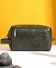 VISMIINTREND Toiletry Pouch for Men Vegan Leather Cosmetic Bag Multi-Compartment Water Resistant Travel Toiletry Bag - Olive Green