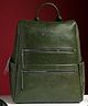 VISMIINTREND Laptop Backpack for Office Use, Travel, And Multi-Purpose Anti Theft Solid Vegan Leather Water Resistant Backpack Up to 17 Inch Laptop - Green - Height 17 Inches