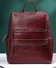 VISMIINTREND Laptop Backpack for Men Office Use, Travel, Businessm Professional And Multi-Purpose Anti Theft Solid Vegan Leather Water Resistant Backpack Up to 17 Inch Laptop - Wine - Height 17 Inches