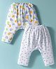 Pink Rabbit Single Jersey Knit Full Length Diaper Leggings with Animal Print Pack of 2 - White