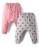 Pink Rabbit Single Jersey Knit Diaper Leggings With Polka Dot Print Pack of 2 - Pink & Grey