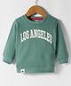 Pink Rabbit Fleece Knit Full Sleeves Sweatshirt With Los Angeles Print - Mint Green