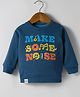 Pink Rabbit Fleece knit Full Sleeves Sweatshirt With Text Print - Blue